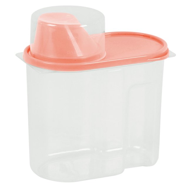 Caja de almacenamiento de alimentos de plástico de 2,5 l, contenedor hermético con tapas para verter, botellas de almacenamiento de cereales de Almacenamiento y organización del hogar Rosado 1.9L Bearachild HA002828-02