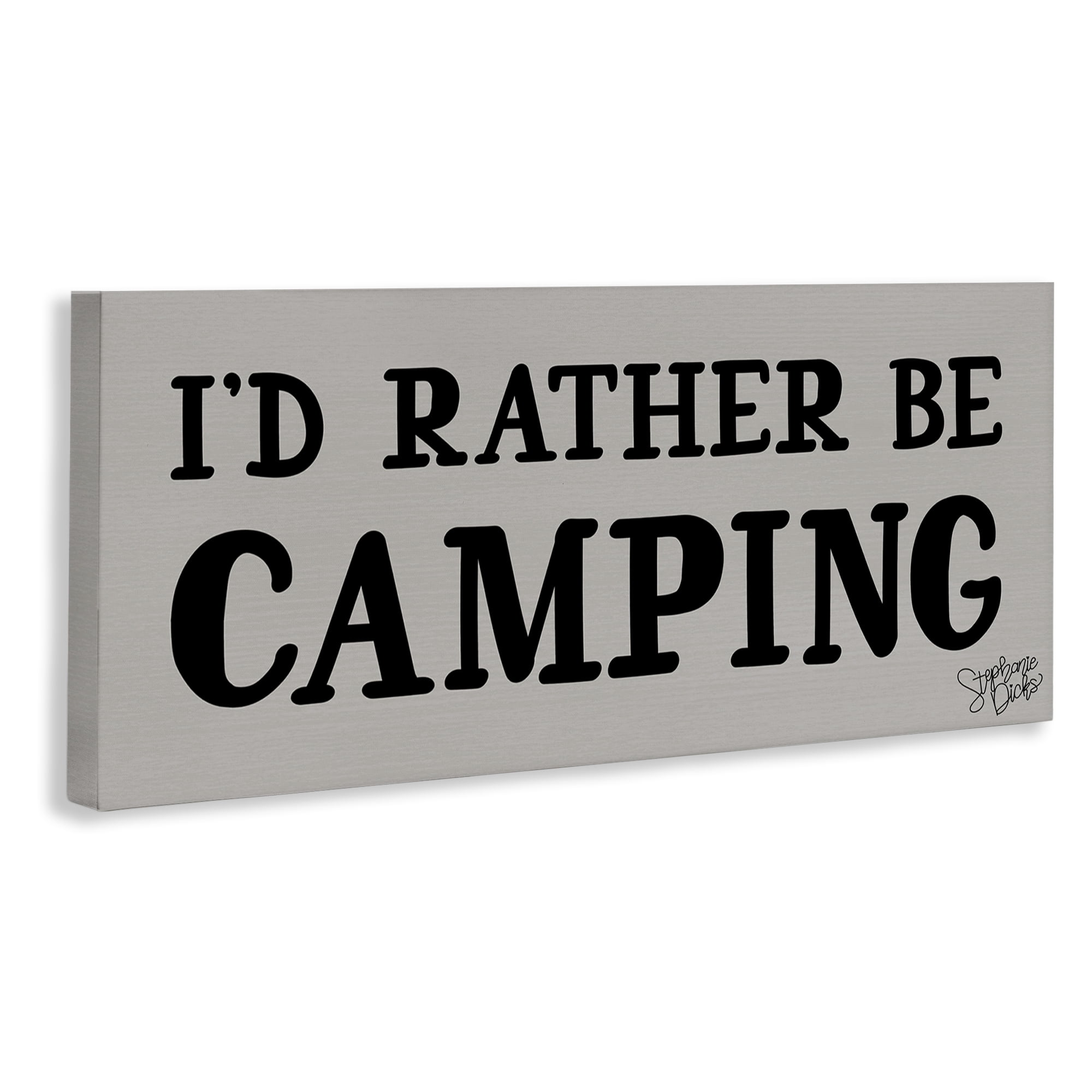 Stupell Industries Rather Be Camping Text & Numbers Painting Wrapped Canvas Art Print Wall Art, 40 x 17