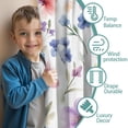 thumbnail image 3 of Blackout Kids Curtains,Watercolor Pioneer Flower Pattern Childrens Insulated Curtains Set Of 2,Bedroom Essentials,Toddler Room Decor 42x84in(106x213cm), 3 of 4