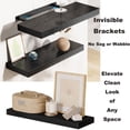 thumbnail image 3 of Set of 2 Wall-Mounted Floating Shelves W/Invisible Brackets, 16 Inch Black Rustic Wood Storage Shelf for Living Room Kitchen Bedroom Bathroom, 3 of 5
