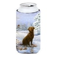 thumbnail image 1 of Carolines Treasures BDBA434ATBC Chocolate Labrador Snowy Robin Tall Boy Can cooler Hugger, 1 of 1