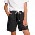 thumbnail image 2 of Boys and Girls Cotton Shorts Drawstring Elastic Waist Bermuda Shorts Casual Summer Loose Shorts with Pockets for 5-15 Years, 2 of 5