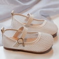 thumbnail image 6 of Gyujnb Girls Mesh Mary Jane Shoes Soft Sole Casual Footwear, Adjustable Buckle Strap Closed Toe Ballet Shoes (Girls),4.5-5 Years, 6 of 8