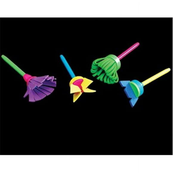 READY 2 LEARN Outils d'Art Tourbillon-à-Motif - Ensemble de 4 - Pinceaux pour Tout-Petits - Motifs Texturés et Effets Bricolage