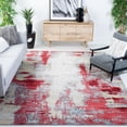 thumbnail image 3 of SAFAVIEH Jasper Alvina Abstract Overdyed Area Rug, Red/Ivory, 6'7" x 6'7" Square, 3 of 9