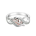 thumbnail image 5 of JO WISDOM 925 Sterling Silver Cubic Zirconia Rose Gold Leaf Infinity Knot Ring, 5 of 5