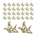 thumbnail image 3 of 30 piezas de dijes de grulla de origami, dijes de grullas de papel, 23x29 mm, colgantes 3D para pulseras, llaveros, decoraciones hechas a mano Bronce, 3 of 6
