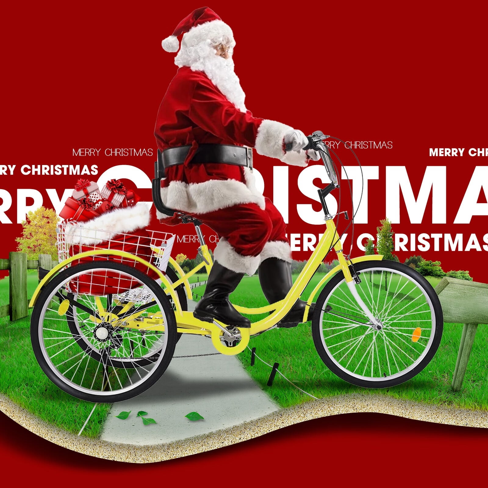 3 Wheeled Bike With Basket For Seniors, Women, Men. Adult Tricycle