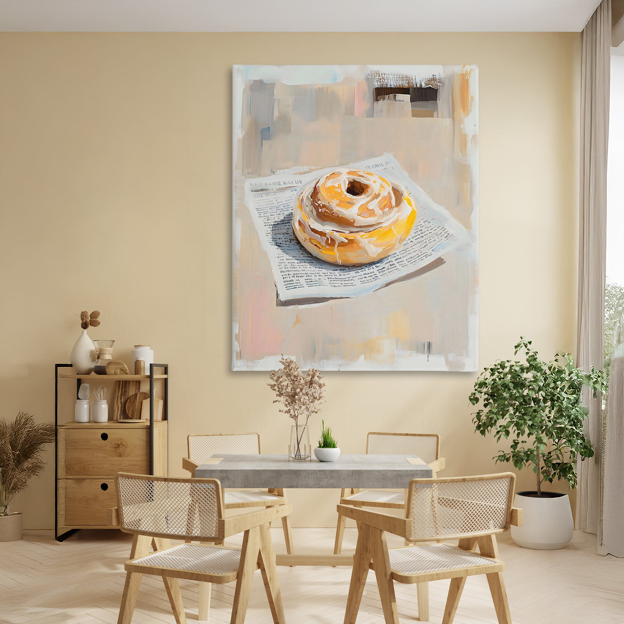 Stupell Industries Cinnamon Roll & Morning Paper Canvas Wall Art, design by The Prints Vibe