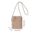 thumbnail image 3 of Para para Mujer Bolso Hombro Peludo Bolso Cruzado Borroso Bolso Bandolera Suave (Caqui), 3 of 9