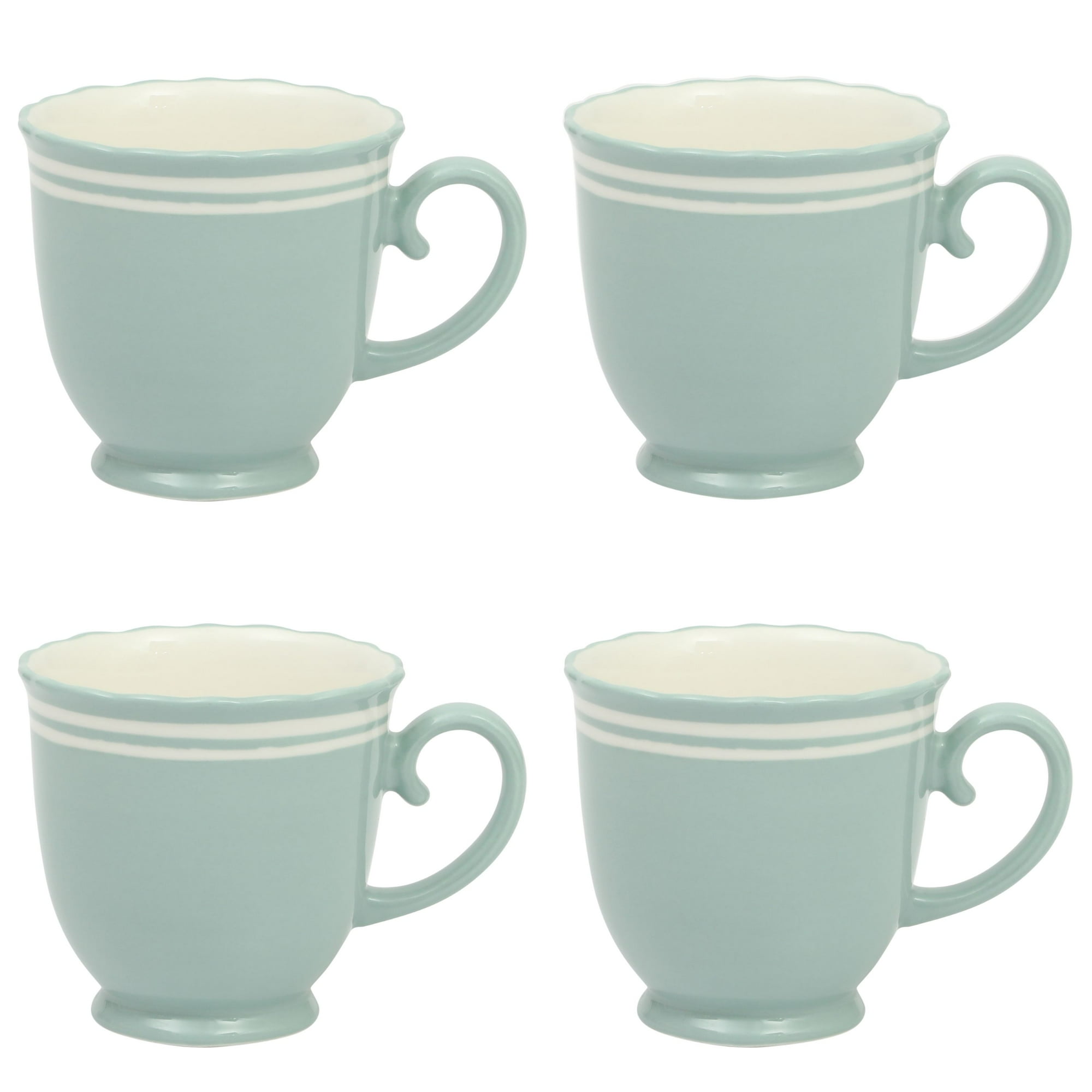 The Pioneer Woman Ainsley Mug Set, Sage Blue, 4-Pack