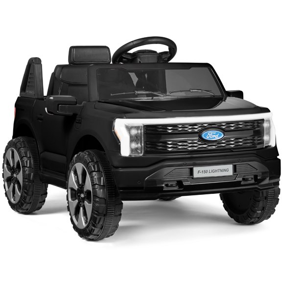 Best Choice Products Kids 12V Ride On Car Officially Licensed Ford Lightning Truck w/ Remote, LED Lights - Black