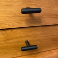thumbnail image 3 of Alpine Hardware Solid Euro Style Bar Handle Pull | 10Pack ~1 3/4" Length | Heavy Stainless Steel T-Knob Pull with a Matte Black Finish | Cabinet Hardware, 3 of 6