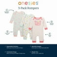 thumbnail image 5 of Baby Girl Onesies Brand 3-Pack Footless Pajama Set Sizes (Newborn-24 Months), 5 of 6