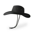 thumbnail image 3 of Cowboy Hat, Sun Hat Faux Felt Leather Suede Travel Cap Western Hat Outdoor Sun Protect Black, 3 of 7