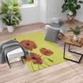 thumbnail image 1 of Floral Turkish Area Rug, Poppy Flowers Vivid Petals Buds Pastoral Purity Mother Earth Nature Design, Soft Carpet for Living Room Decor with Distressed Look, 5.2' X 7.6', Pale Green, by Ambesonne, 1 of 4