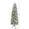 thumbnail image 3 of Nearly Natural 7' Slim Fir Flocked Artificial Christmas Tree Prelit 300 LED Lights, 3 of 11