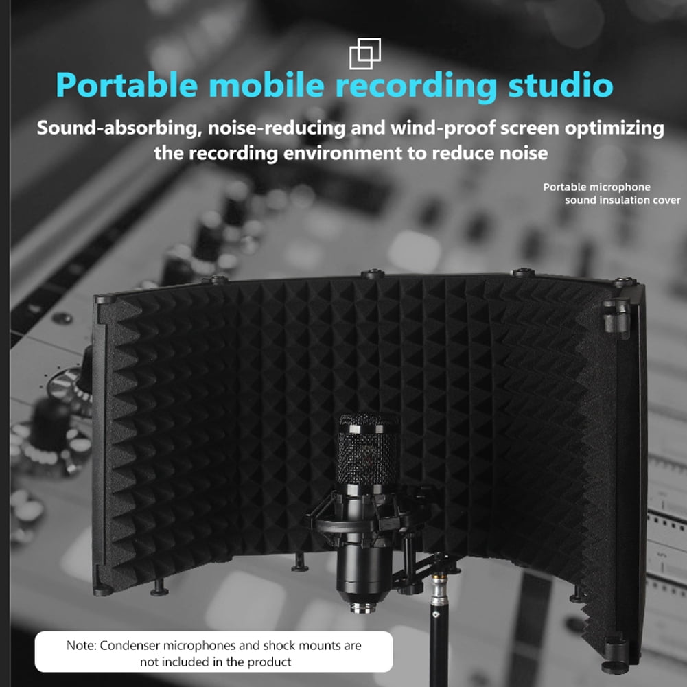 Microphone professionnel Pare-vent Shield Noise Reduction Microphone  Insonorisé Cover