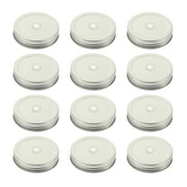 Pot Lid 12 Pcs Glass Bottles Jar Lids Wide Mouth Drinking Cup Straw Sealing Cap Iron