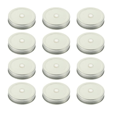 Pot Lid 12 Pcs Glass Bottles Jar Lids Wide Mouth Drinking Cup Straw Sealing Cap Iron