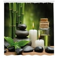 thumbnail image 3 of Ambesonne Spa Themed Shower Curtain, Rocks Candles Branches, 69"Wx70"L, White Black Green, 3 of 3