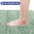 thumbnail image 2 of HAKUNA Striped Sage Green Bathroom Rug Set 2 Piece U Shape 24"x20"+48"x20" Ultra Soft, Non Slip Chenille Toilet Mat, Absorbent Plush Shaggy Bath Mats for Bathroom, Bedroom, Kitchen, 2 of 6
