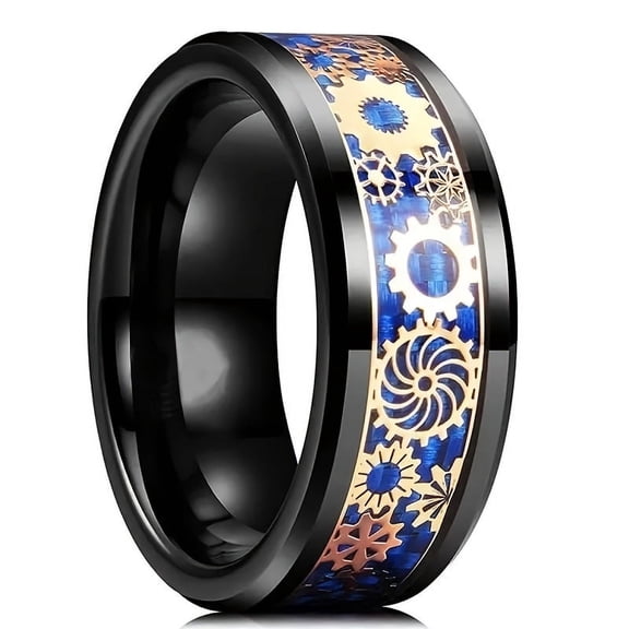 Fashionable steam punk gear men's alloy ring with - perfect for rock and punk,10