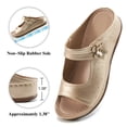 thumbnail image 4 of Ecetana Womens Slide Sandals Leather Wedge Sandals Comfortable Summer Beach Sandals Orthopedic, 4 of 6