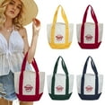 thumbnail image 7 of Trader Joe's Pastel Mini Canvas Tote Bags, 2025 LIMITED Tote Bags, Reusable Grocery Shopping Bag, Daily Essentials, 7 of 7