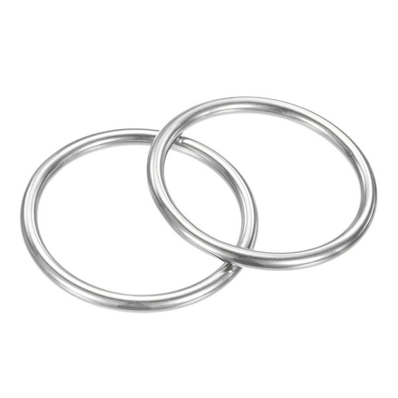 Uxcell 2 Inch Dia Metal O Rings [2Pcs] - 316 Stainless Steel 0.2 Inch THK Multi-Purpose Welded Round Rings Use for Crafts