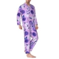 thumbnail image 2 of Sikiie Violet Mens Pajama Set, Soft Warm Long Sleeve Sleepwear, Cozy Button-Down Pjs for Men-Small, 2 of 7