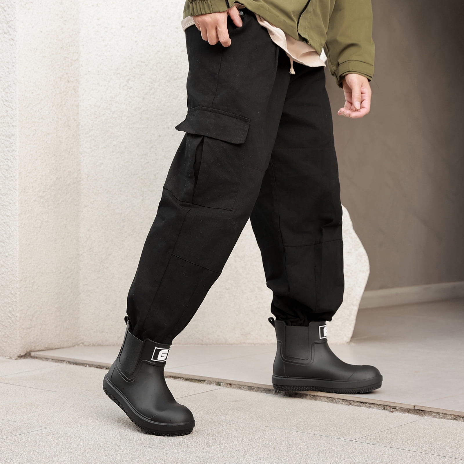 Lcamaw Deck Rain Boots Men Women, Short Waterproof Rubber Boots, Anti Slip Lightweight Water Shoes Unisex, Original Chelsea Garden Boots, Durable Fishing Boots Outdoor, Mud Work Booties