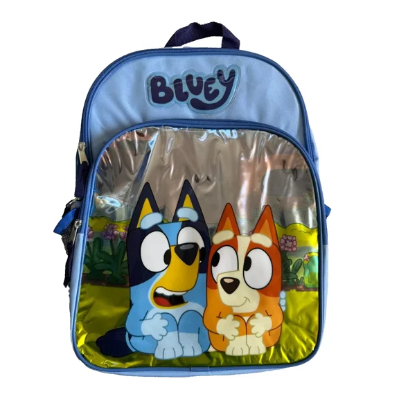 Bluey 16" Canvas Large School Backpack With 2 Mesh Pockets