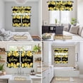 thumbnail image 6 of Yellow Lemons Kitchen Curtains Sets for Windows 24 Inch Length, Summer Fruits Leaves Botanical Black Rod Pocket Window Treatments Tier Curtains and Valances Set for Bedroom/Bathroom, 6 of 8