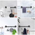 thumbnail image 5 of Jeasor Toallero de tubo industrial, toallero, resistente, montado en la pared, rústico, soporte para toallas de baño para baño (negro, 24.0 in), 5 of 5