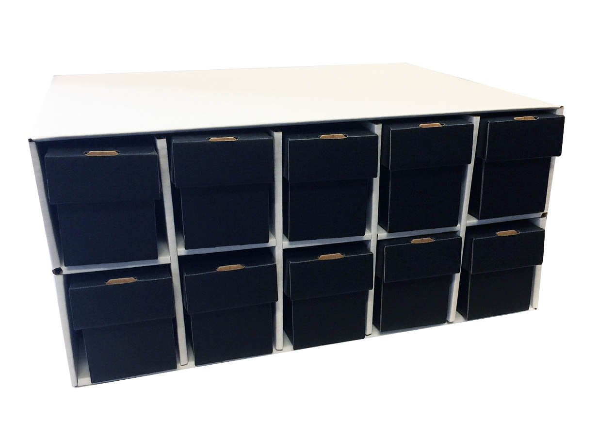 Card Penthouse House Storage Box with 10 800Count Black Vertical