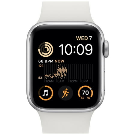 Apple Watch SE 2nd Generation (GPS) 40mm Aluminum Case with White Sport Band - S/M - Silver