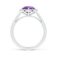 thumbnail image 2 of ANGARA Natural 1.15 Ct. Amethyst with Diamond Halo Ring in 14K White Gold for Women (Ring Size: 11.5), 2 of 8