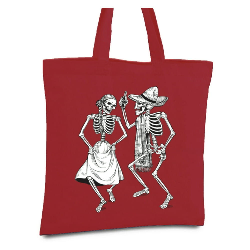 Awkward Styles Dancing Skeleton Canvas Cotton Bag Skeleton Skull Bag