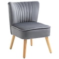 thumbnail image 1 of HOMCOM Velvet Accent Chair Modern Armless Slipper Chair with Wood Leg Grey, 1 of 10