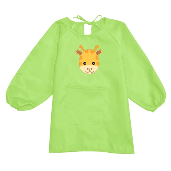 HNMKIU Kids Artist Smock Apron Long Sleeve Protective Painting Wear With Front Pocket For Young Girls Green,2-4 Years