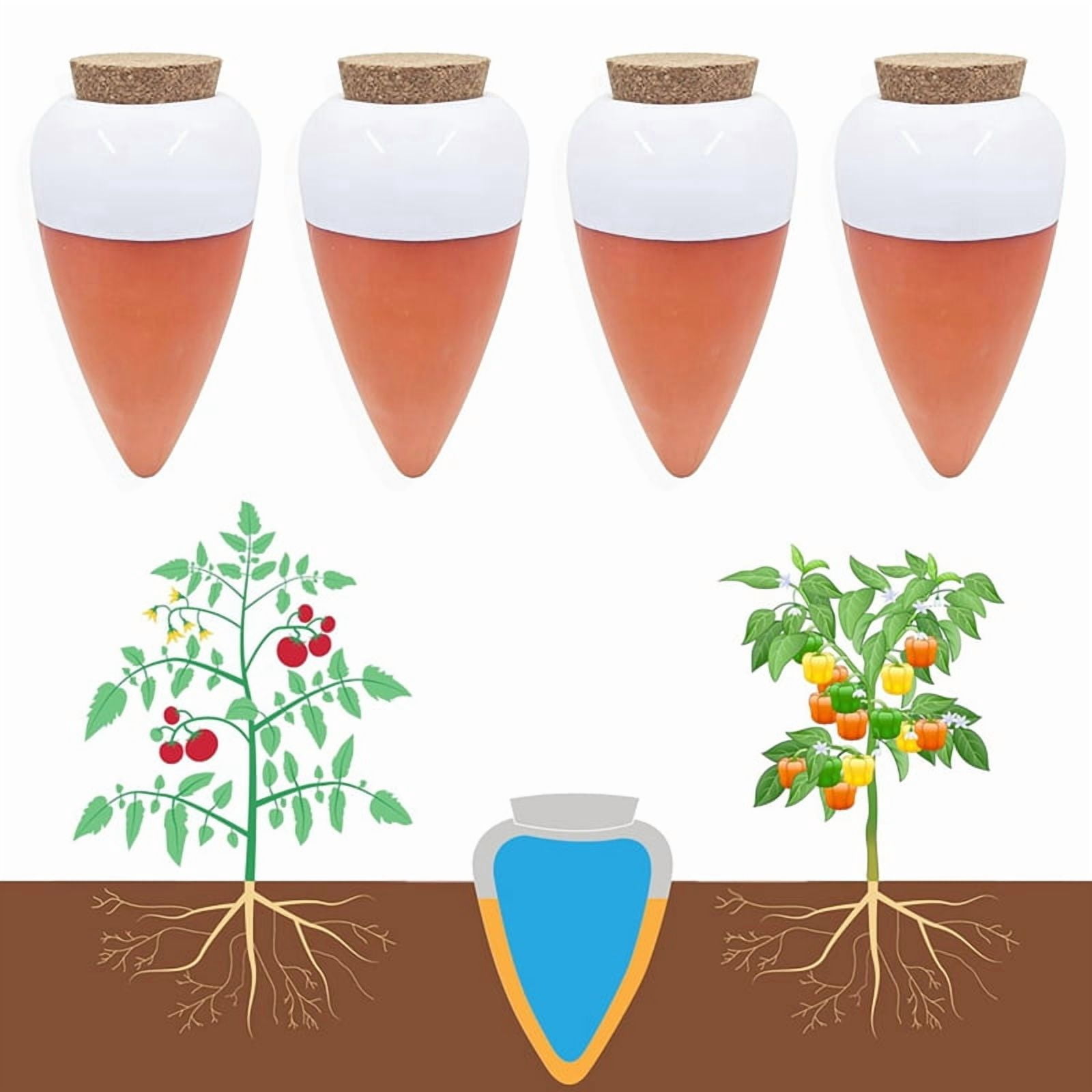 Plant Watering , Terracotta Watering Spike - Slow Release Watering Can,16 Ounces - Self Watering Spike,4pcs