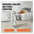 thumbnail image 3 of Commercial Work Table Stainless Steel 48x24 Inch Folding Kitchen Prep Table - Heavy Duty 661lbs Capacity - Restaurant Workstation Silver, 3 of 7