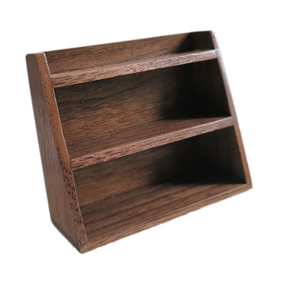 yotijay 1/12 Dollhouse Wall Cabinet Doll Accessories Decoration for Kitchen Bathroom Walnut Wood
