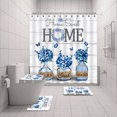 thumbnail image 3 of KOKGYM Home Sweet Home Blue Hydrangea Polyester Shower Curtain Set, 72" x 72", 3 of 8