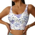 thumbnail image 2 of Picia Lavender Flowers Sports Bra for Women,Padded Strappy Sports Bras Medium Support Yoga Bra with Removable Cups,Running Yoga Bra-Medium, 2 of 9