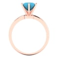 thumbnail image 4 of 1.5 ctw Solitaire Anniversary Ring for Women | Round Cut Simulated Turquoise | Hyperallergenic Solid 18K Rose Gold, 4 of 5