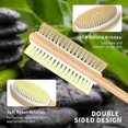 thumbnail image 4 of Cepillo corporal de bambú con cerdas naturales rígidas y suaves, cepillo de espalda para ducha con mango largo, cabezal de cepillo de doble cara para cepillado húmedo o seco, Exfo, 4 of 5