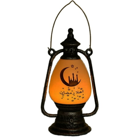 

Ramadan Festival LED Electronic Night Light Home Decorative Wind Lantern Ramadan Decoration Bronze silver