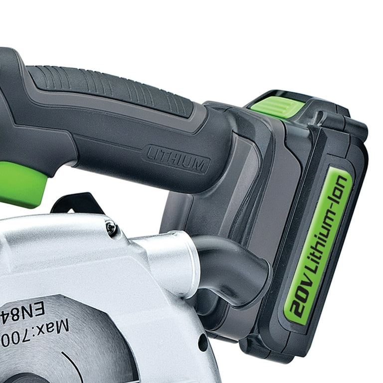 Genesis GLCS2055A 20-Volt Li-Ion 5-1/2-In. Circular Saw with Charger, Rip  Guide, and Blade 